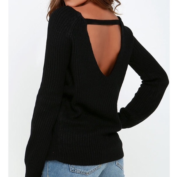Lulus Sweaters - Black backless sweater